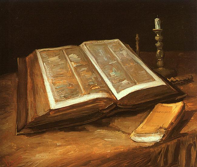 Vincent Van Gogh Still Life with Bible oil painting image